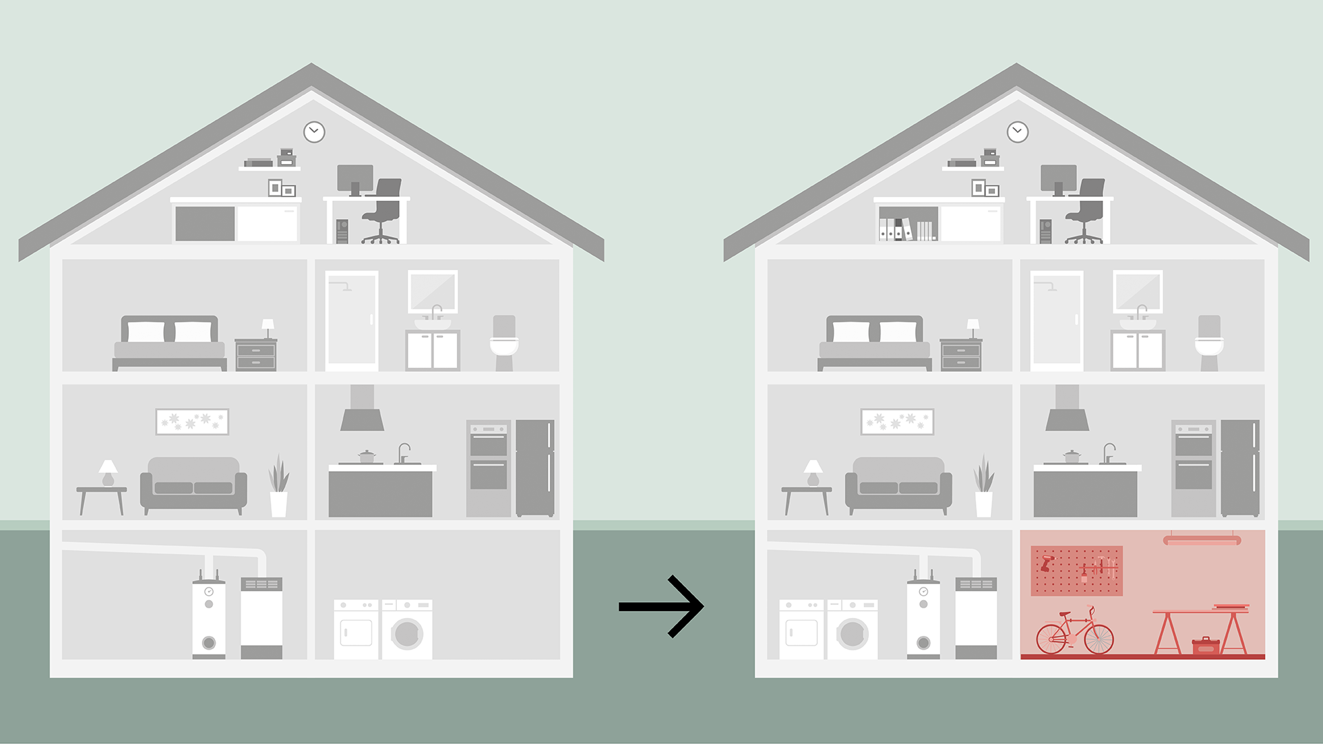 Keller oder Garage umzubauen, schafft Wohnraum