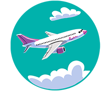 Icon mit einem Flugzeug