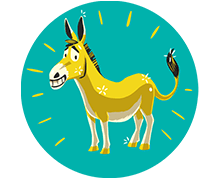 Icon with gold donkey