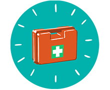 Icon with a first-aid kit