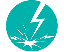 Icon with lightning bolt