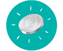 Icon mit neuer, glänzender Münze