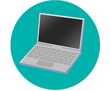 Icon with a laptop.