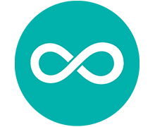 Icon with infinity symbol