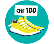 Icon with sneakers and price tag