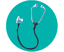 Icon with stethoscope