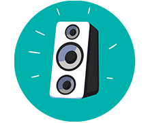 Icon with a loudspeaker
