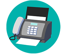 Icon with fax machine