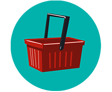 Icon with shopping basket