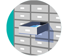 Icon with safe deposit boxes