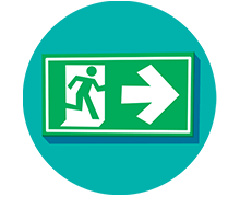 Icon with an "Exit" sign