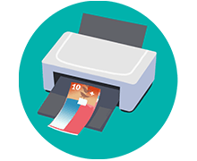 Icône avec une imprimante