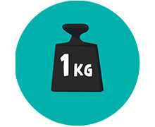 Icon mit Gewicht und Aufschrift 1 kg