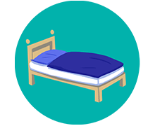 Icon mit einem Bett