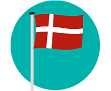 Icon with Danish flag