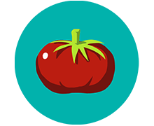 Icon with a tomato