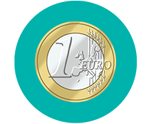 Icona con il lato frontale di un euro