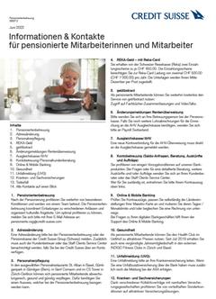 Informationen + Kontakte für pensionierte Mitarbeitende